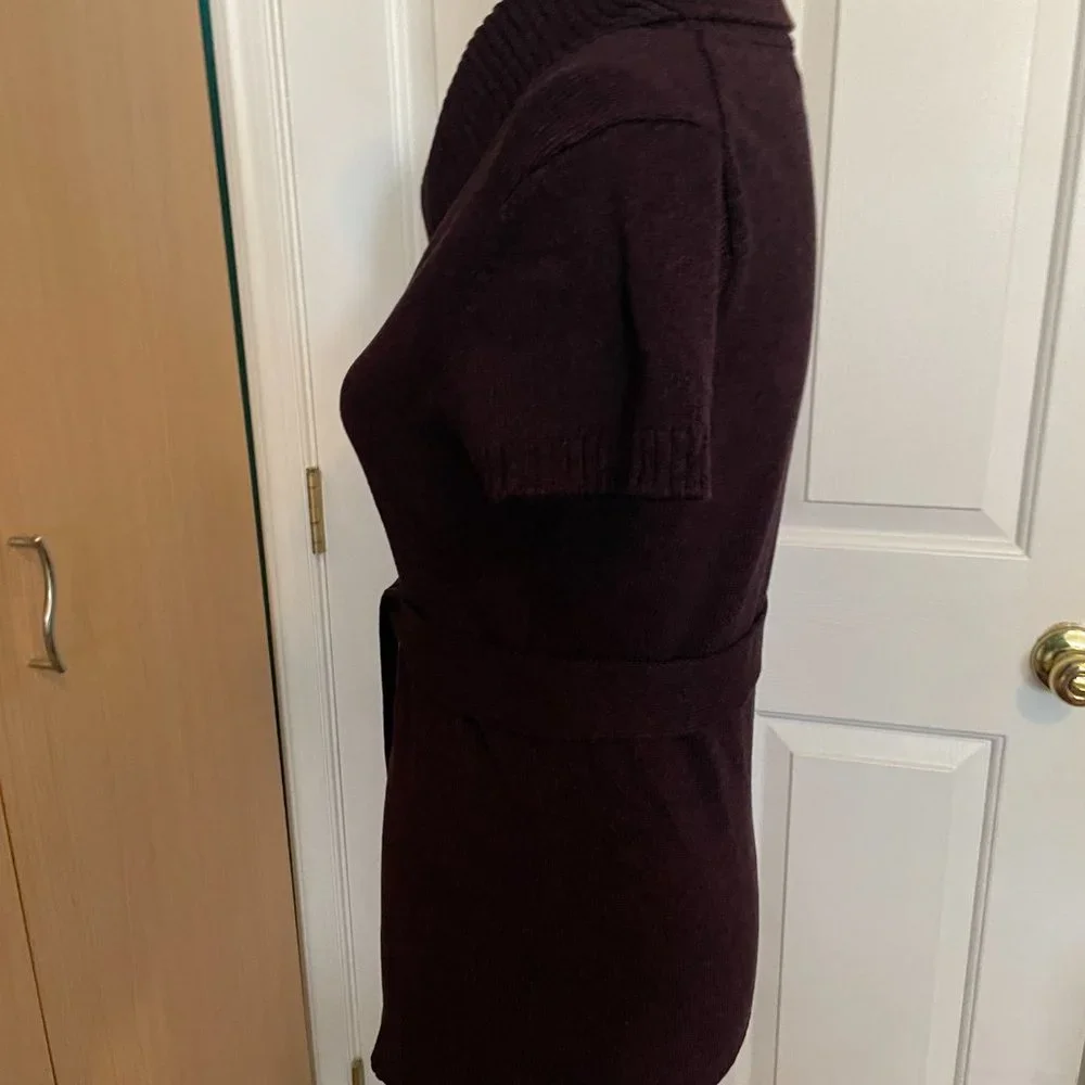 Like New! INC International Concepts Plum Short Sleeve Silk Blend Sweater Size S - Picture 7 of 15